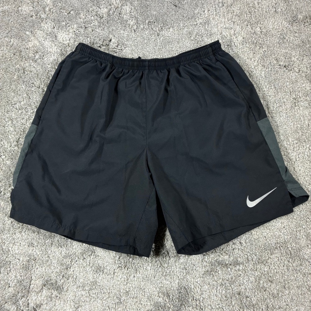 Nike Challenger Shorts Mens Large Black Performance Running Lined 7" Dri-Fit